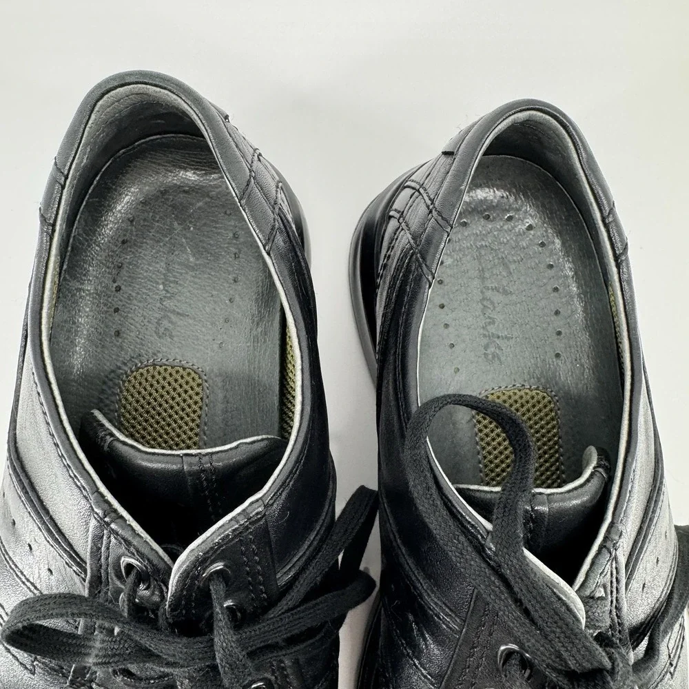 Clarks Leather Oxford Shoes Mens 7.5 Comfort Casual Oxford Lace Up Minimalist